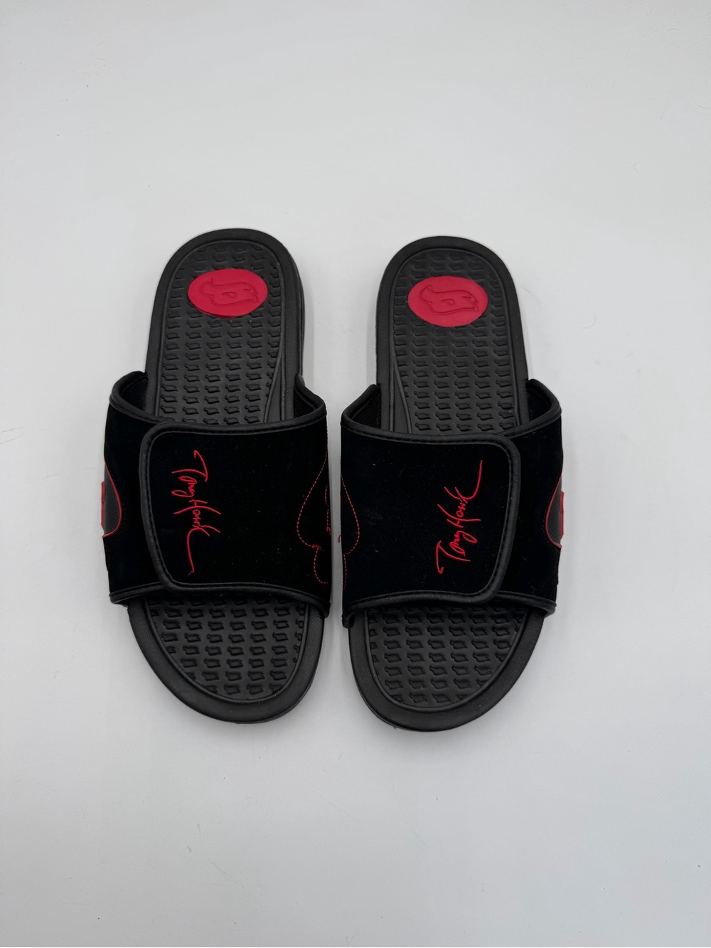 Tony Hawk Rapid Fire Black Red Slide Sandals Mens Size 10 Sport Comfort